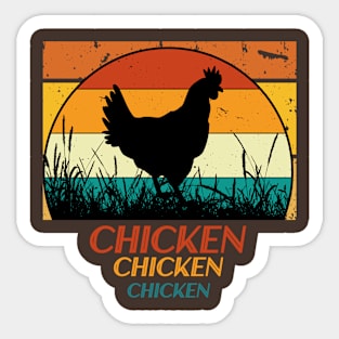 Cute Retro Chicken Design for Animal and Chicken Lover Sticker